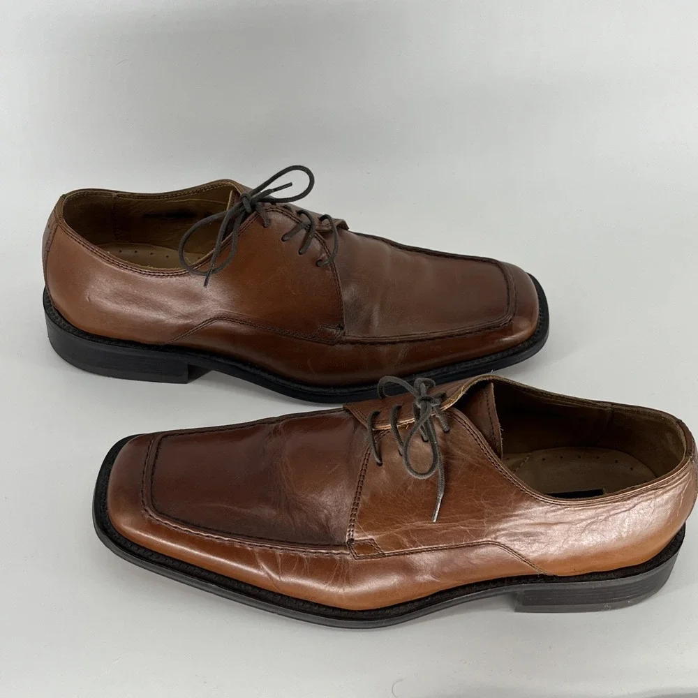 Kenneth Cole New York Men's Brown Leather Oxford Dress Shoes Size 10 -‎ M71174